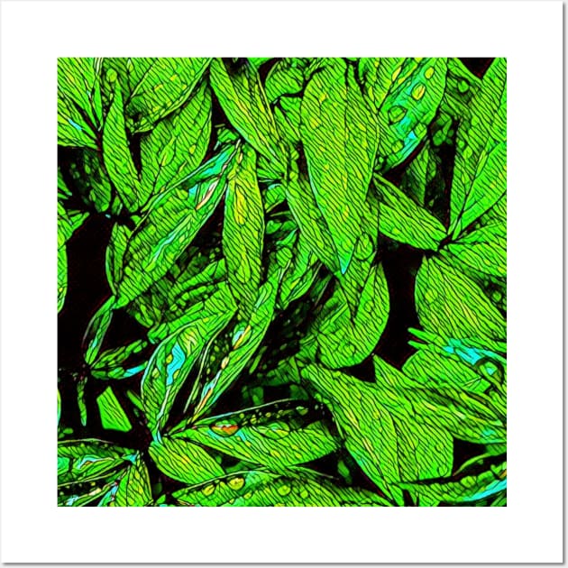 Green leafs Wall Art by JequiPrint